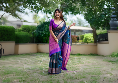 Gorgeous Jacquard Zari Work Banarasi Silk Saree Festive Wear