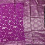 Purple Dola Silk Saree With Heavy Jaal Design