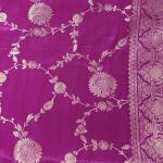 Purple Dola Silk Saree With Heavy Jaal Design