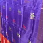 Violet Kanchipuram Silk Saree With Three Shade Leaf Buttis Allover and Plain