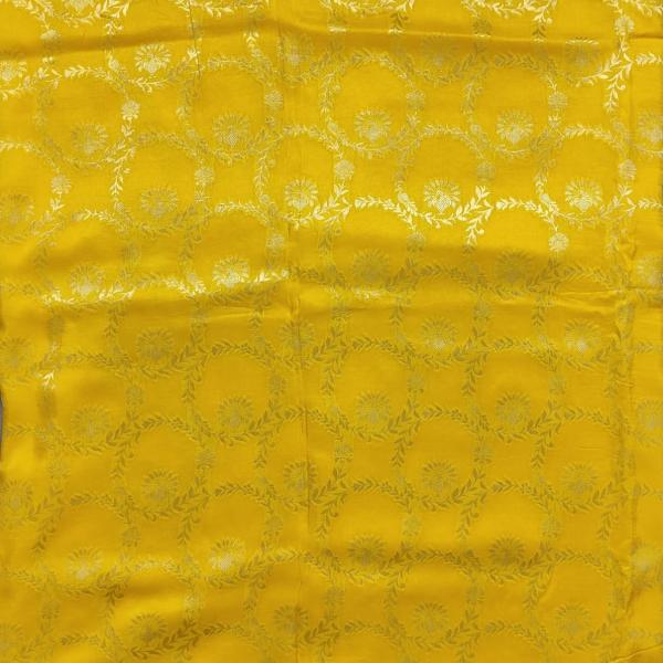 Yellow Dola Silk Saree With Heavy Jaal Design