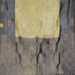 Yellow Grey Two Shaded Saree with Jari Big Square Buttis