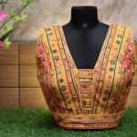 Golden Blossom Embroidered Festive Blouse