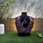 Vibrant Purple Floral Embroidered Chiffon Blouse