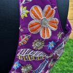 Vibrant Purple Floral Embroidered Chiffon Blouse